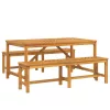 Kert étkező szett 3 pcs Barna 150 x 90 x 74 cm tömör akácfa