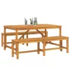 Kert étkező szett 3 pcs Barna 150 x 90 x 74 cm tömör akácfa