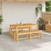 Kert étkező szett 3 pcs Barna 150 x 90 x 74 cm tömör akácfa