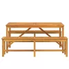 Kert étkező szett 3 pcs Barna 150 x 90 x 74 cm tömör akácfa