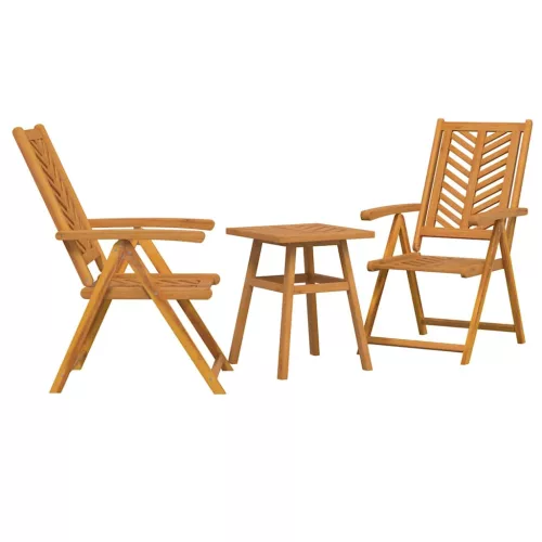 Kert Bistro Készlet 3 pcs Barna tömör akácfa