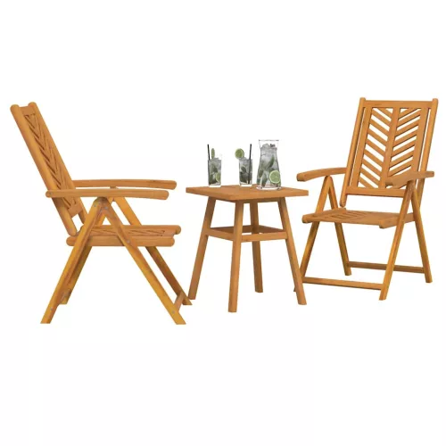 Kert Bistro Készlet 3 pcs Barna tömör akácfa