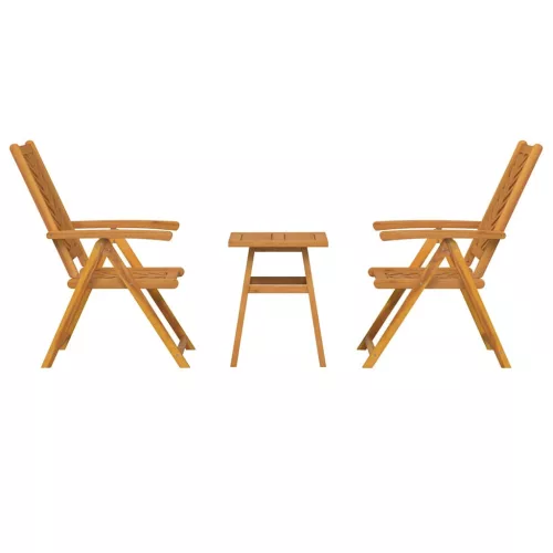 Kert Bistro Készlet 3 pcs Barna tömör akácfa