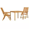 Kert étkező szett 3 pcs Barna 90 x 90 x 74 cm tömör akácfa