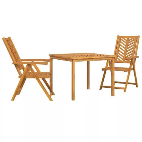 Kert étkező szett 3 pcs Barna 90 x 90 x 74 cm tömör akácfa