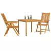 Kert étkező szett 3 pcs Barna 90 x 90 x 74 cm tömör akácfa