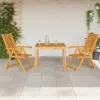 Kert étkező szett 3 pcs Barna 90 x 90 x 74 cm tömör akácfa