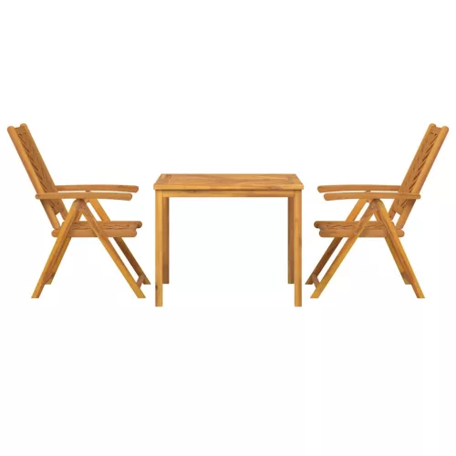 Kert étkező szett 3 pcs Barna 90 x 90 x 74 cm tömör akácfa