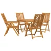 Kert étkező szett 5 pcs Barna 90 x 90 x 74 cm tömör akácfa