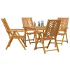 Kert étkező szett 5 pcs Barna 90 x 90 x 74 cm tömör akácfa