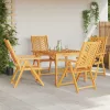 Kert étkező szett 5 pcs Barna 90 x 90 x 74 cm tömör akácfa