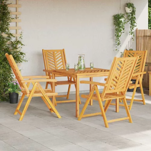 Kert étkező szett 5 pcs Barna 90 x 90 x 74 cm tömör akácfa