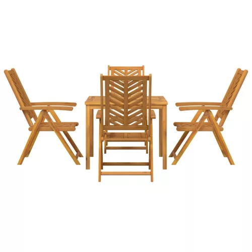 Kert étkező szett 5 pcs Barna 90 x 90 x 74 cm tömör akácfa