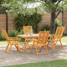   Kert étkező szett 5 pcs Barna 150 x 90 x 74 cm tömör akácfa