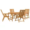 Kert étkező szett 5 pcs Barna 150 x 90 x 74 cm tömör akácfa
