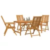 Kert étkező szett 5 pcs Barna 150 x 90 x 74 cm tömör akácfa