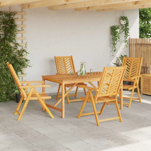 Kert étkező szett 5 pcs Barna 150 x 90 x 74 cm tömör akácfa
