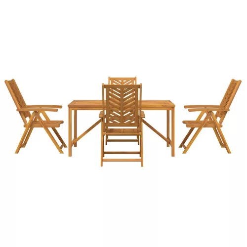 Kert étkező szett 5 pcs Barna 150 x 90 x 74 cm tömör akácfa