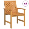 Kerti étkező székek 8 pcs Barna 59 x 62.5 x 89 cm tömör akácfa