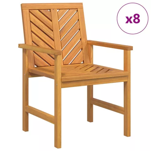 Kerti étkező székek 8 pcs Barna 59 x 62.5 x 89 cm tömör akácfa