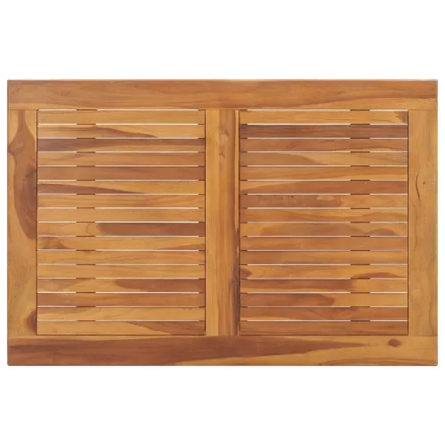 Összecsukható tömör tíkfa kerti étkezőasztal 90 x 60 x 75 cm