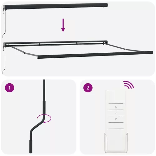 Sárga-fehér szövet és alumínium behúzható napellenző 3 x 2,5 m