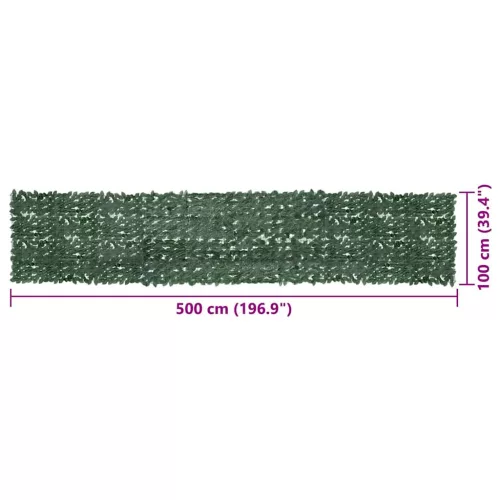Sötétzöld leveles erkélyparaván 500 x 100 cm