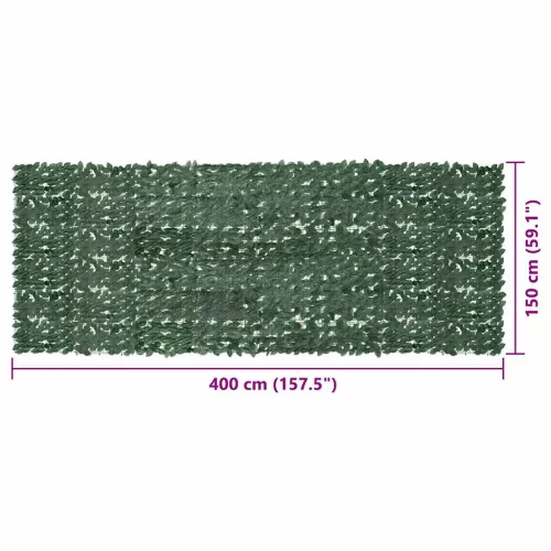 Sötétzöld leveles erkélyparaván 400 x 150 cm
