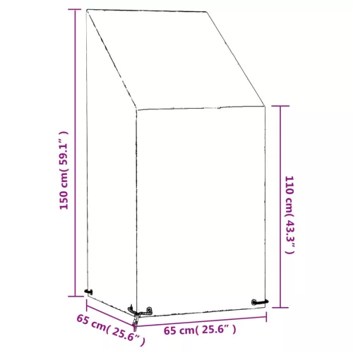 2 db polietilén kerti székhuzat 8 fűzőlyukkal 65x65x110/150 cm