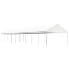 Fehér polietilén pavilon tetővel 20,07 x 4,08 x 3,22 m
