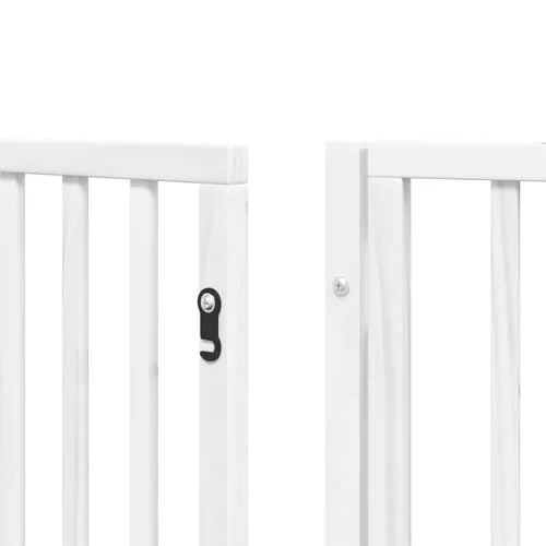 Fehér nyárfa 15 paneles összecsukható kutyakapu ajtóval 750 cm