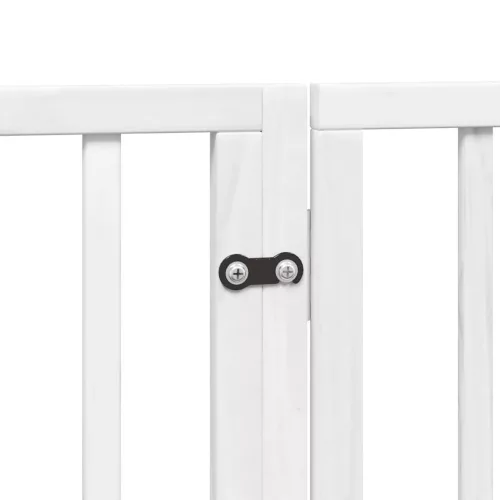 Fehér nyárfa 12 paneles összecsukható kutyakapu ajtóval 960 cm