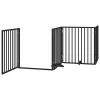 Fekete nyárfa 12 paneles összecsukható kutyakapu ajtóval 960 cm