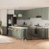 Fekete nyárfa 15 paneles összecsukható kutyakapu ajtóval 750 cm