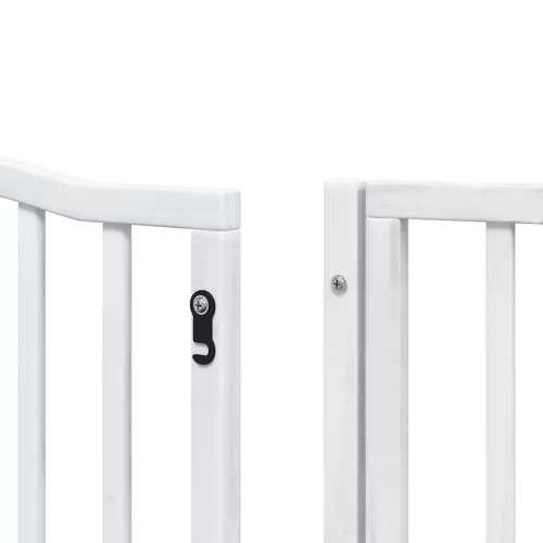 Fehér nyárfa 6 paneles összecsukható kutyakapu ajtóval 480 cm