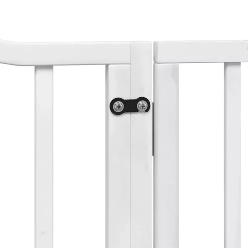 Fehér nyárfa 12 paneles összecsukható kutyakapu ajtóval 960 cm