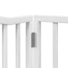 Fehér nyárfa 12 paneles összecsukható kutyakapu ajtóval 960 cm