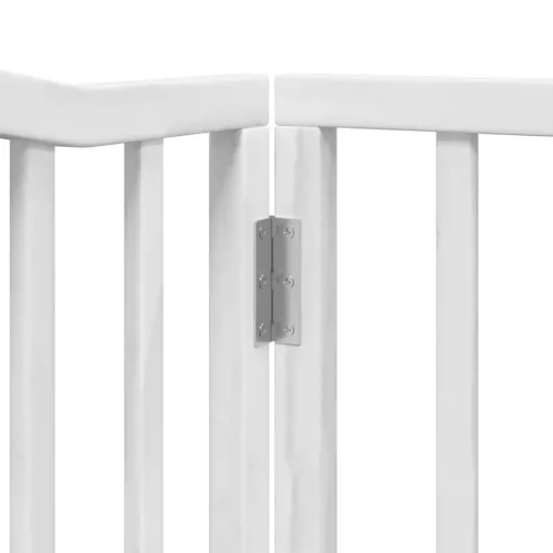 Fehér nyárfa 12 paneles összecsukható kutyakapu ajtóval 960 cm