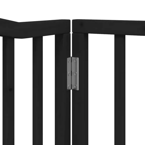 Fekete nyárfa 12 paneles összecsukható kutyakapu ajtóval 960 cm