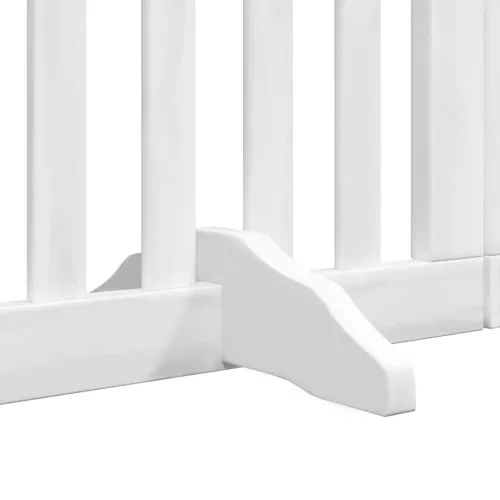 Fehér nyárfa 15 paneles összecsukható kutyakapu ajtóval 750 cm