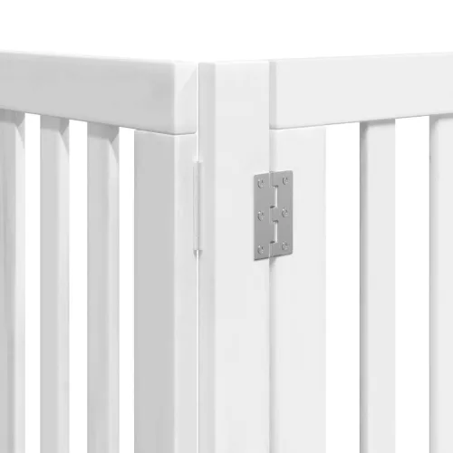 Fehér nyárfa 15 paneles összecsukható kutyakapu ajtóval 750 cm