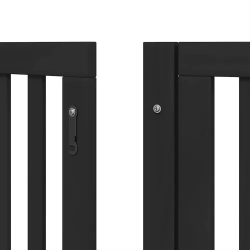 Fekete nyárfa 15 paneles összecsukható kutyakapu ajtóval 750 cm