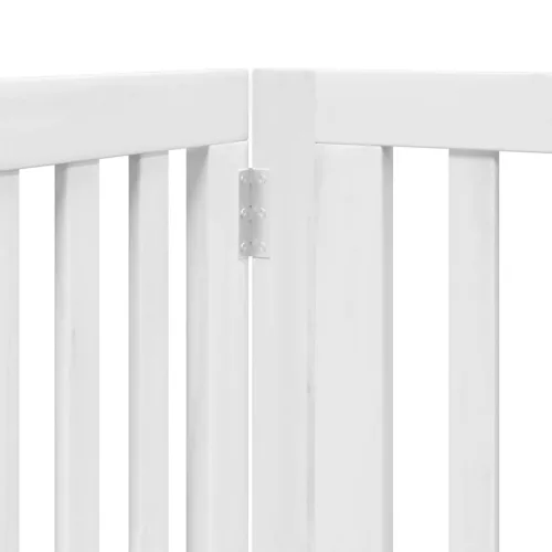 Fehér nyárfa 8 paneles összecsukható kutyakapu ajtóval 640 cm