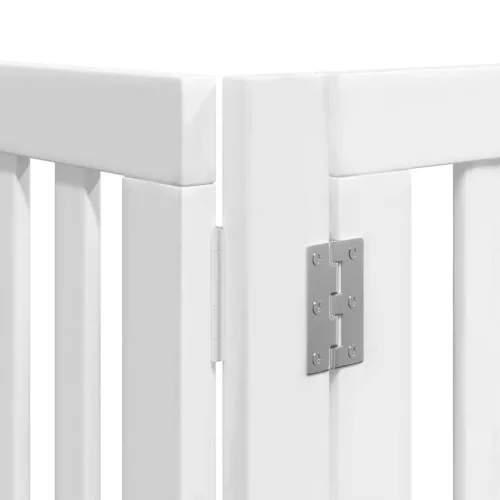 Fehér nyárfa 12 paneles összecsukható kutyakapu ajtóval 960 cm