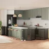 Fekete nyárfa 12 paneles összecsukható kutyakapu ajtóval 960 cm