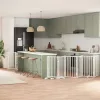 Fehér nyárfa 9 paneles összecsukható kutyakapu ajtóval 450 cm
