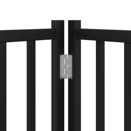 Fekete nyárfa 15 paneles összecsukható kutyakapu ajtóval 750 cm