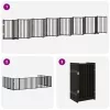 Fekete nyárfa 15 paneles összecsukható kutyakapu ajtóval 750 cm