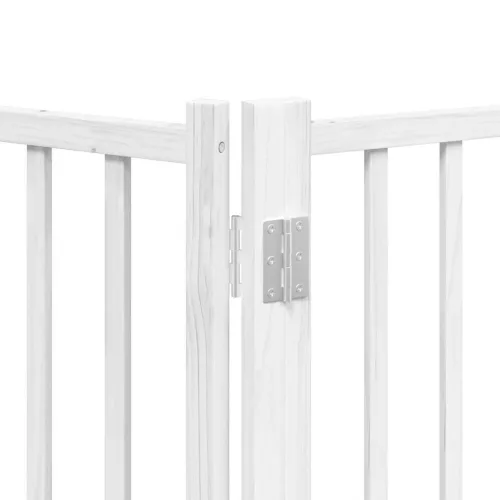 Fehér nyárfa 8 paneles összecsukható kutyakapu ajtóval 640 cm