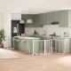 Fehér nyárfa 12 paneles összecsukható kutyakapu ajtóval 960 cm